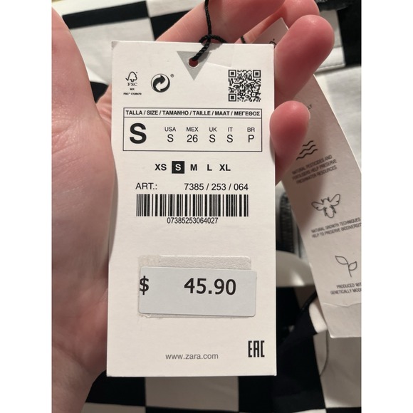 NWT's Zara Classic Checkered Pants  Trousers SZ S - Picture 7 of 7